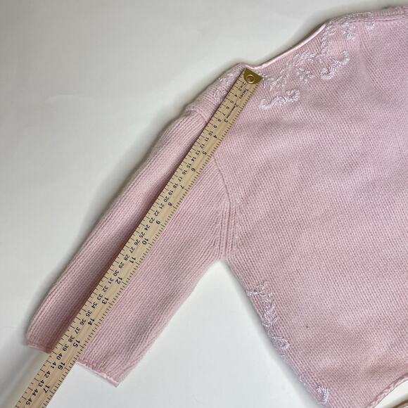 VTG Robinson’s Cardigan Girls 5-6Y Angora Wool Preppy Old Money Hand Decorated - Picture 4 of 6